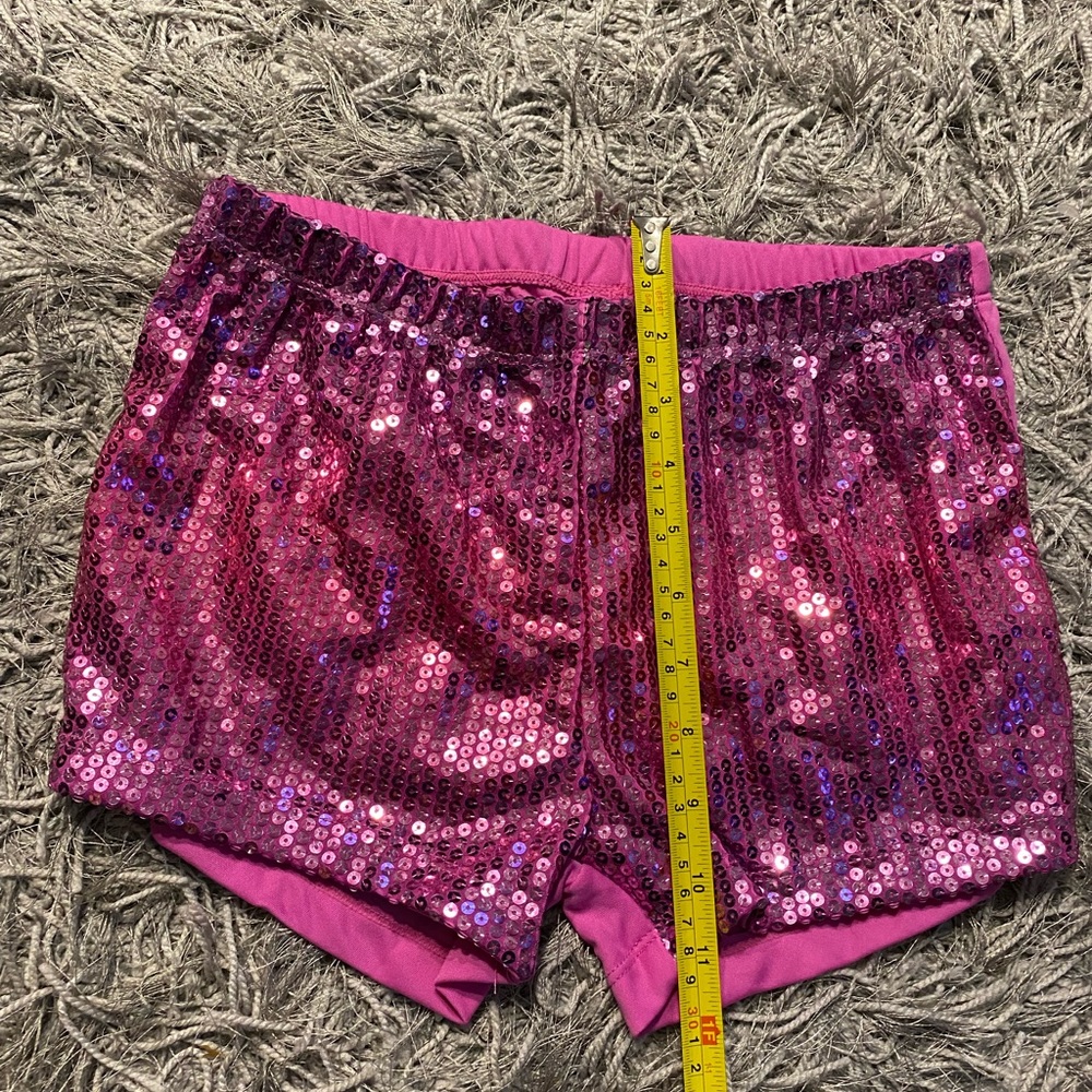 Pink Sequin Shorts